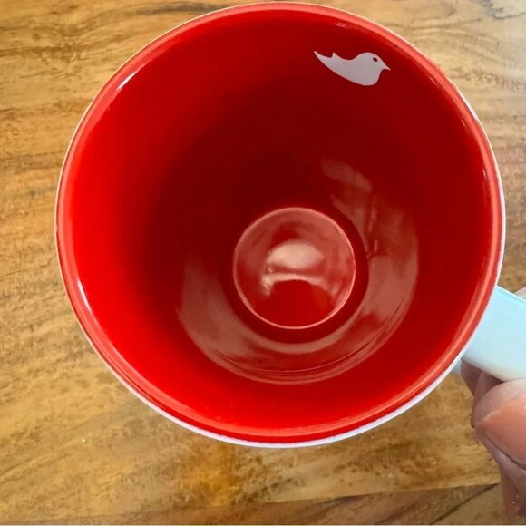 Davids Tea Infuser Mug with Scandinavian Style Red Bird - Picture 7 of 9